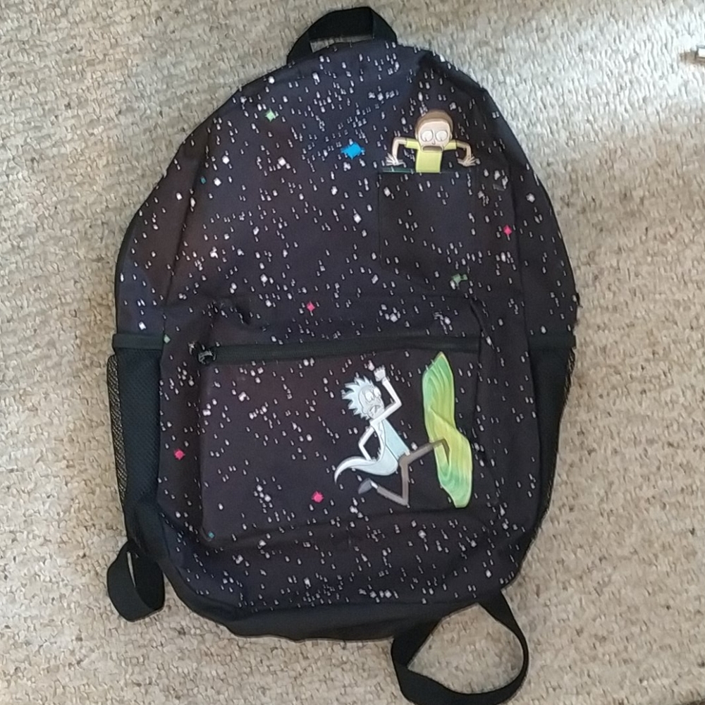 Backpack and Plush Rick and Morty